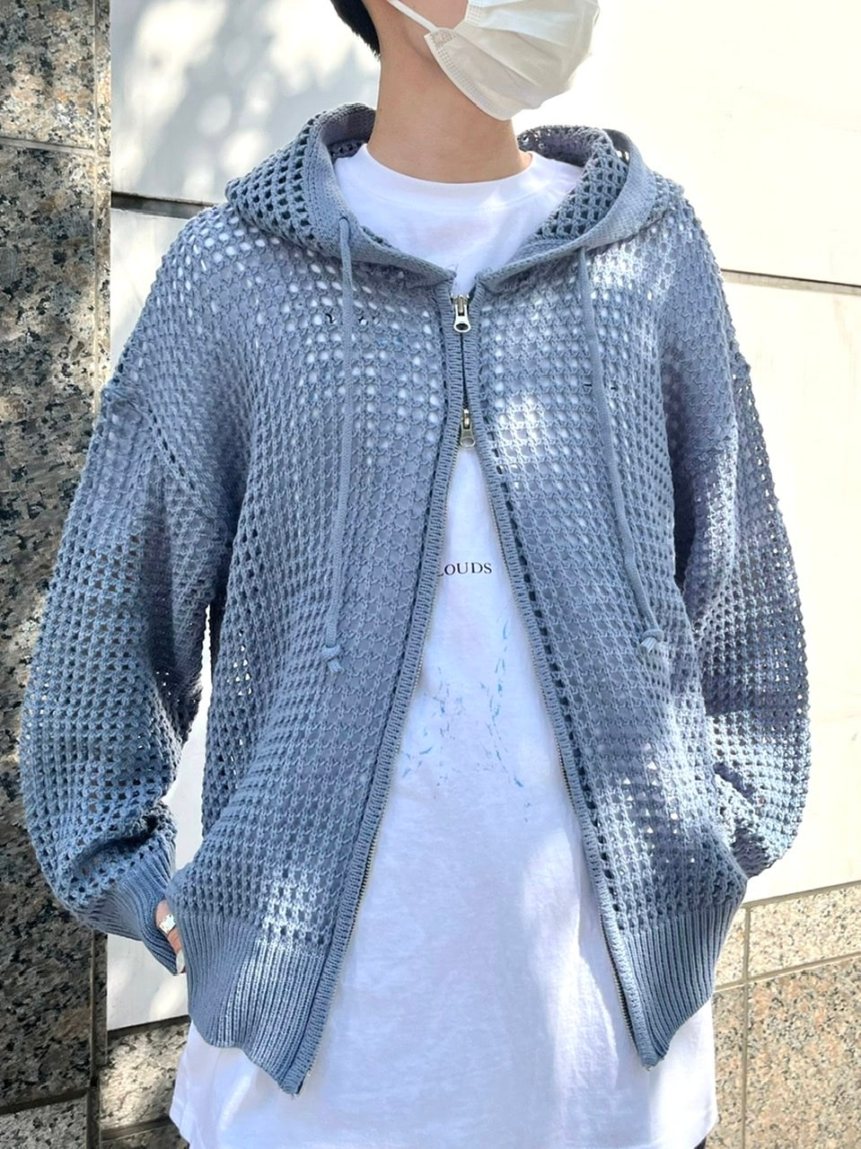 受注制【Chikashitsu +】mesh zip hoodie (5color) / 【チカシツプラス】メッシュ長袖ジップパーカー