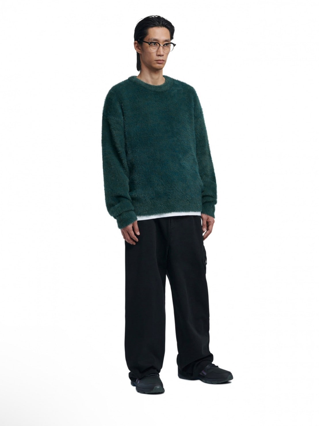 【NOMANUAL】CROPPED HAIRY KNIT (15color) / 【ノーマニュアル】クロップドヘアリー長袖ニット