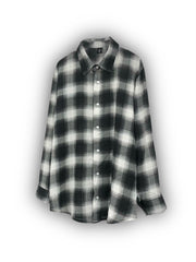 受注制【Never mind the XU】chiffon check shirt (2color) / 【ネバーマインドザエックスユー】シフォンチェック長袖シャツ