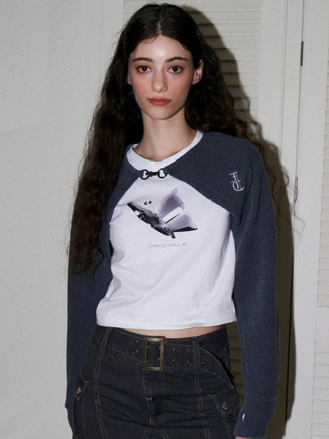 【FANCY CLUB】N.A.V BUCKLE BOLERO CARDIGAN