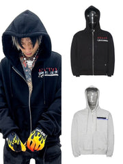 【F.V.V.O】BLACK TAP PRINTED ZIP HOODIES
