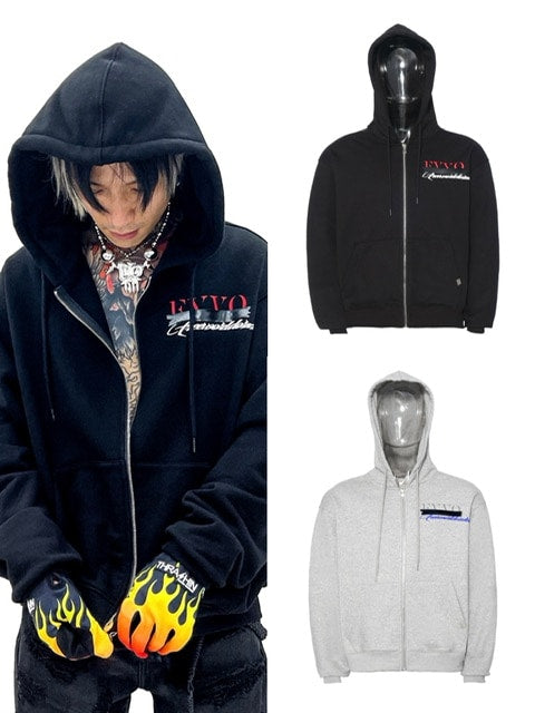 【F.V.V.O】BLACK TAP PRINTED ZIP HOODIES