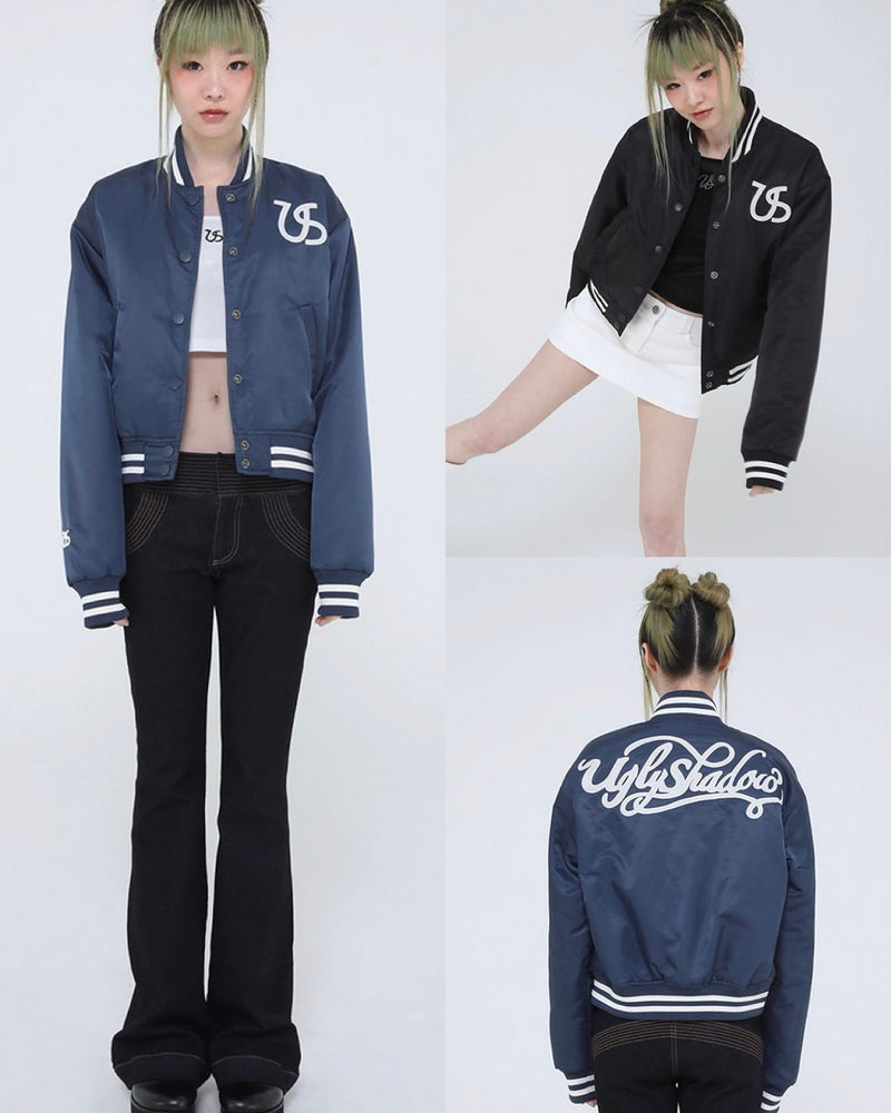 【Ugly shadow】BASEBALL JUMPER / 【アグリーシャドウ】ベースボールロゴプリント長袖ジャンパー