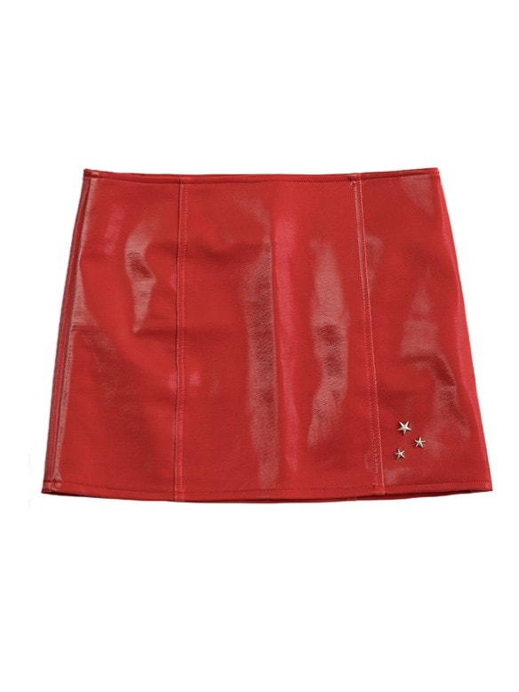【runningHIGH】ENAMEL LEATHER MINI SKIRT