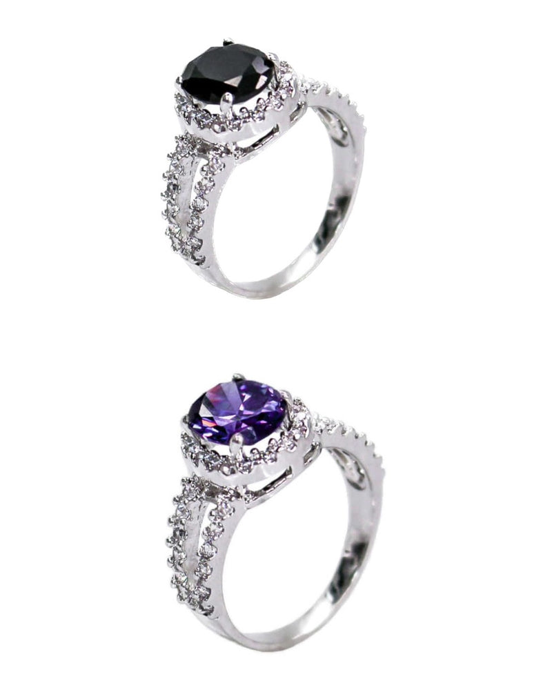 【BLACK PURPLE】GOTHIC CUBIC RING
