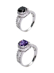 【BLACK PURPLE】GOTHIC CUBIC RING