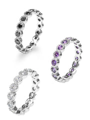 【BLACK PURPLE】TENNIS CHAIN CUBIC RING M