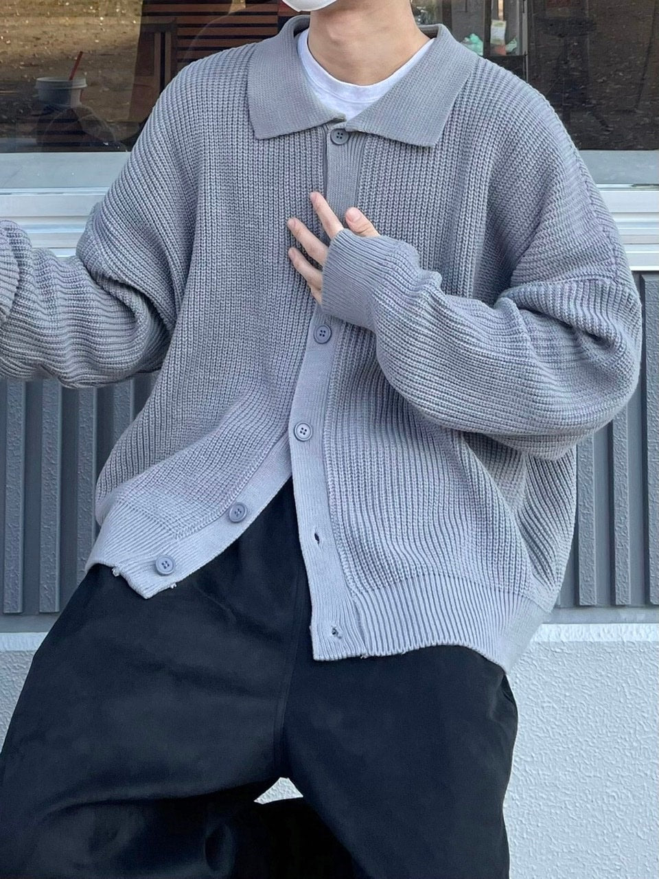 受注制【youll】collar knit cardigan