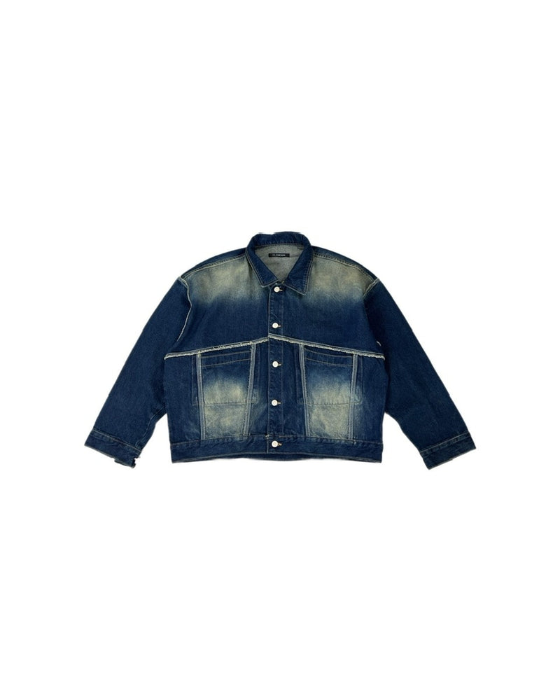 受注制【Chikashitsu +】vintage wash denim jacket (2color)