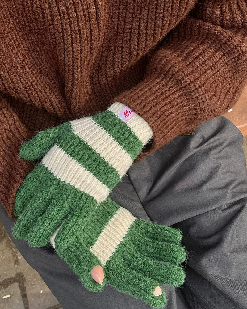 受注制【Chikashitsu +】border hand warmer (2color)