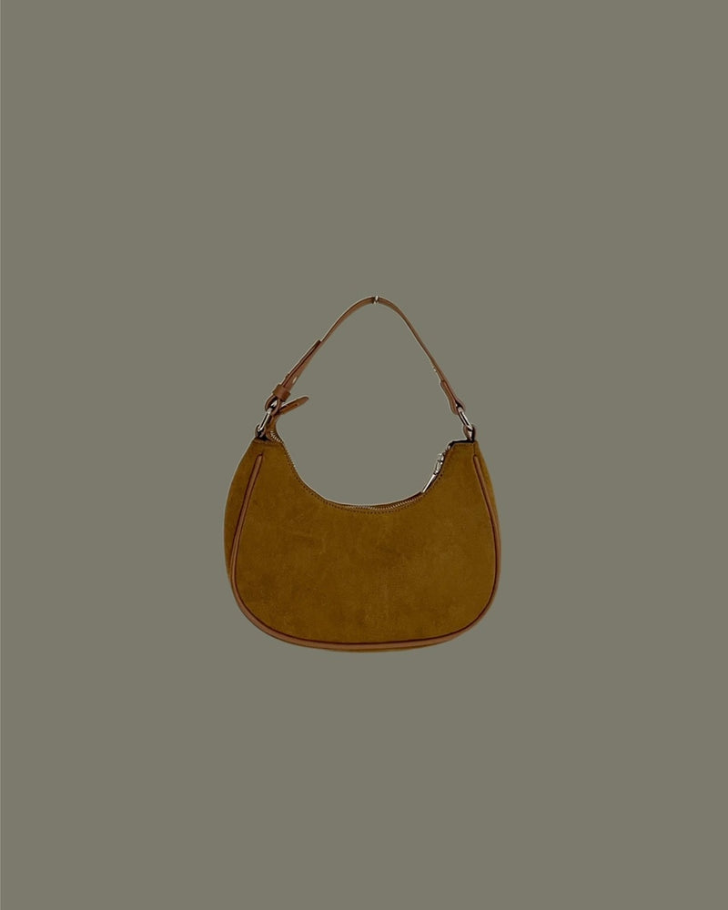 受注制【Chikashitsu +】suede moon hand bag (2color)