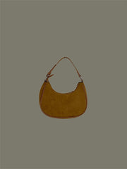 受注制【Chikashitsu +】suede moon hand bag (2color)