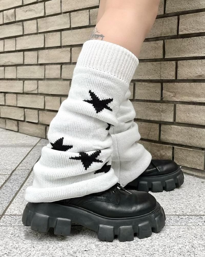受注制【Never mind the XU】reversible star leg warmer (2color)