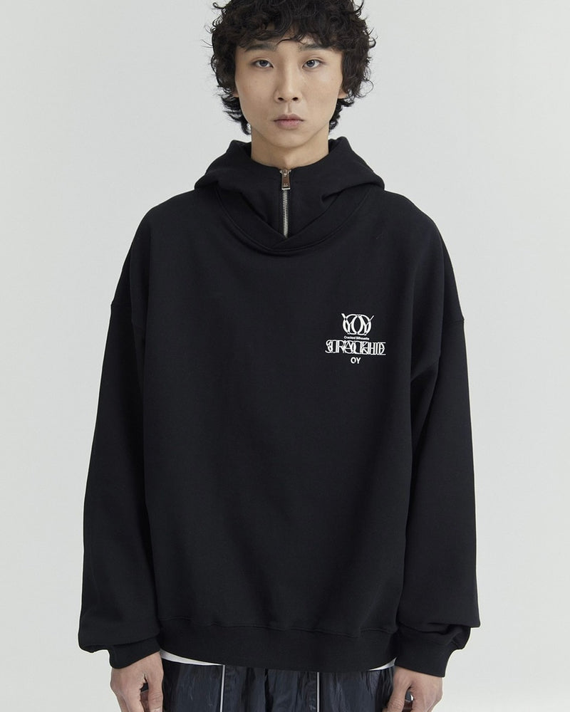 【OY】OVERLAY LOGO ZIPPER POLA HOODIE
