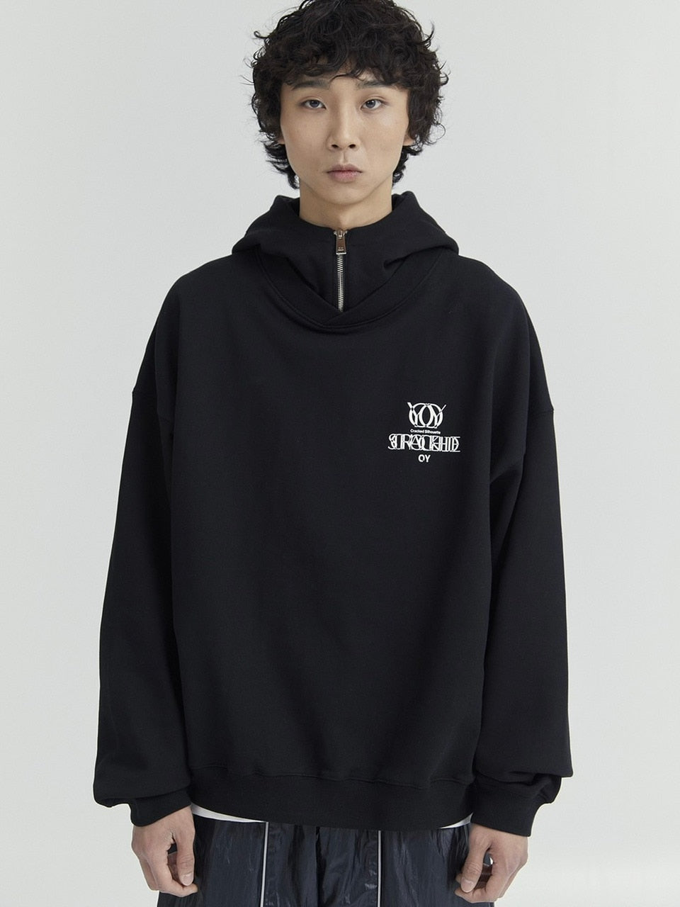 【OY】OVERLAY LOGO ZIPPER POLA HOODIE