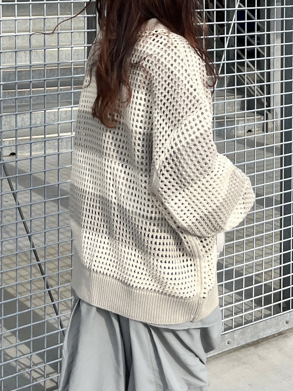 受注制【youll】mesh border knit (2color)