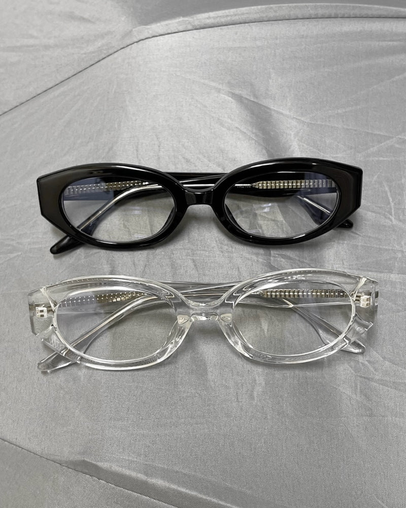 受注制【Chikashitsu +】square frame eyewear (2color) / 【チカシツプラス】スクエアフレームアイウェアーメガネ