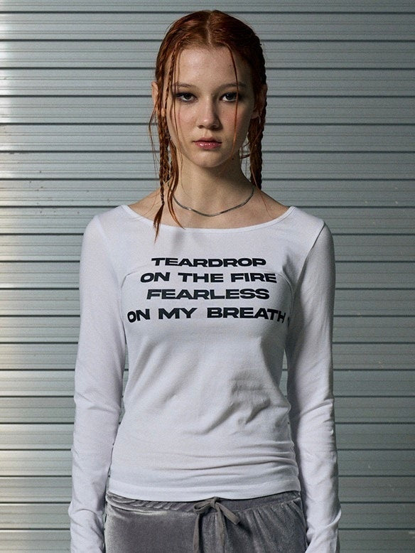 【runningHIGH】LETTERING SLIM L/S TEE / 【ランニングハイ】レタリングスリム長袖Ｔシャツ