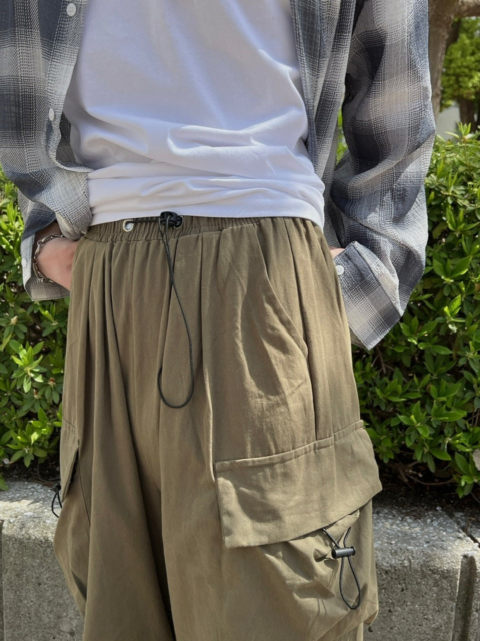 大阪店WEB限定受注制【Chikashitsu +】full length cargo pants (2color)