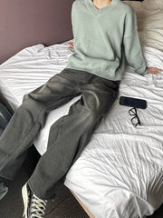 大阪店WEB限定受注制【Chikashitsu +】vintage color wash wide denim pants (3color)