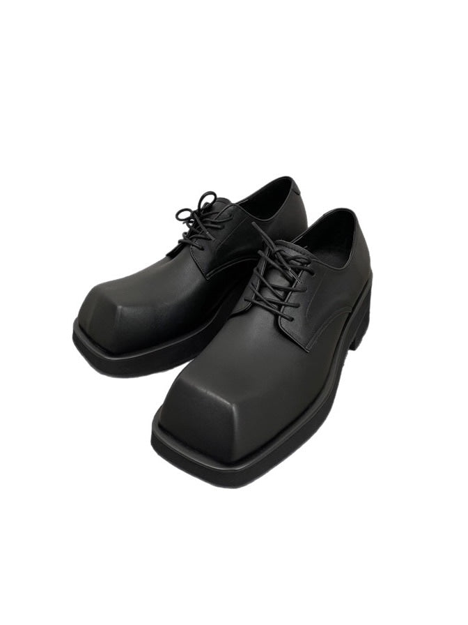 受注制【Chikashitsu +】square toe derby shoes