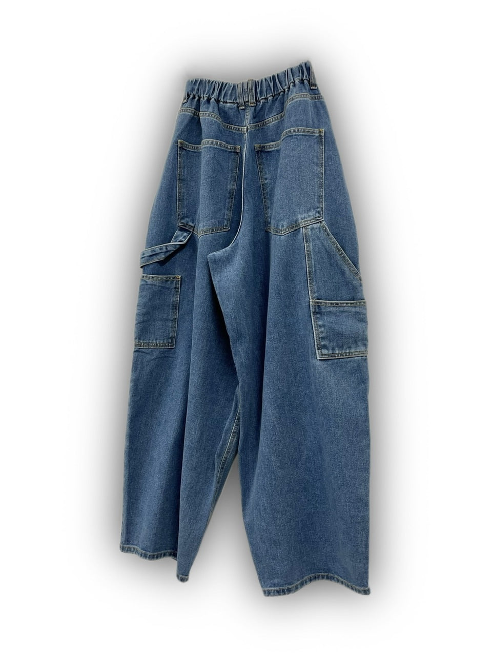 受注制【Never mind the XU】painter denim wide pants (2color)