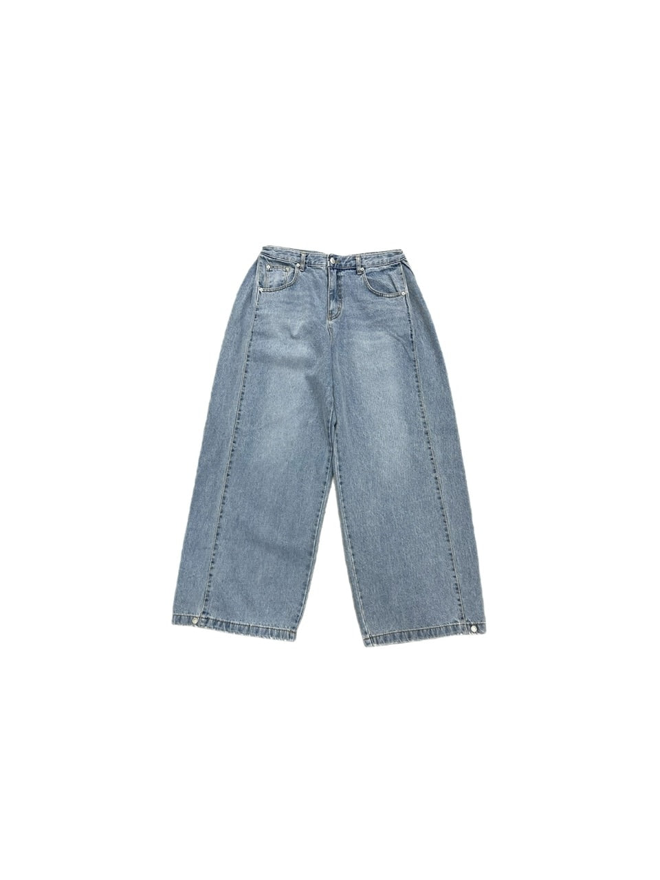 【Chikashitsu +】snap button denim pants (2color)