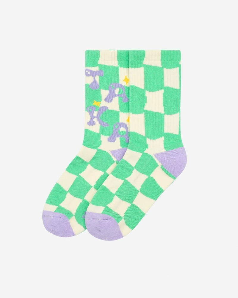 【TAKA ORIGINAL】logo checkerboard crew socks