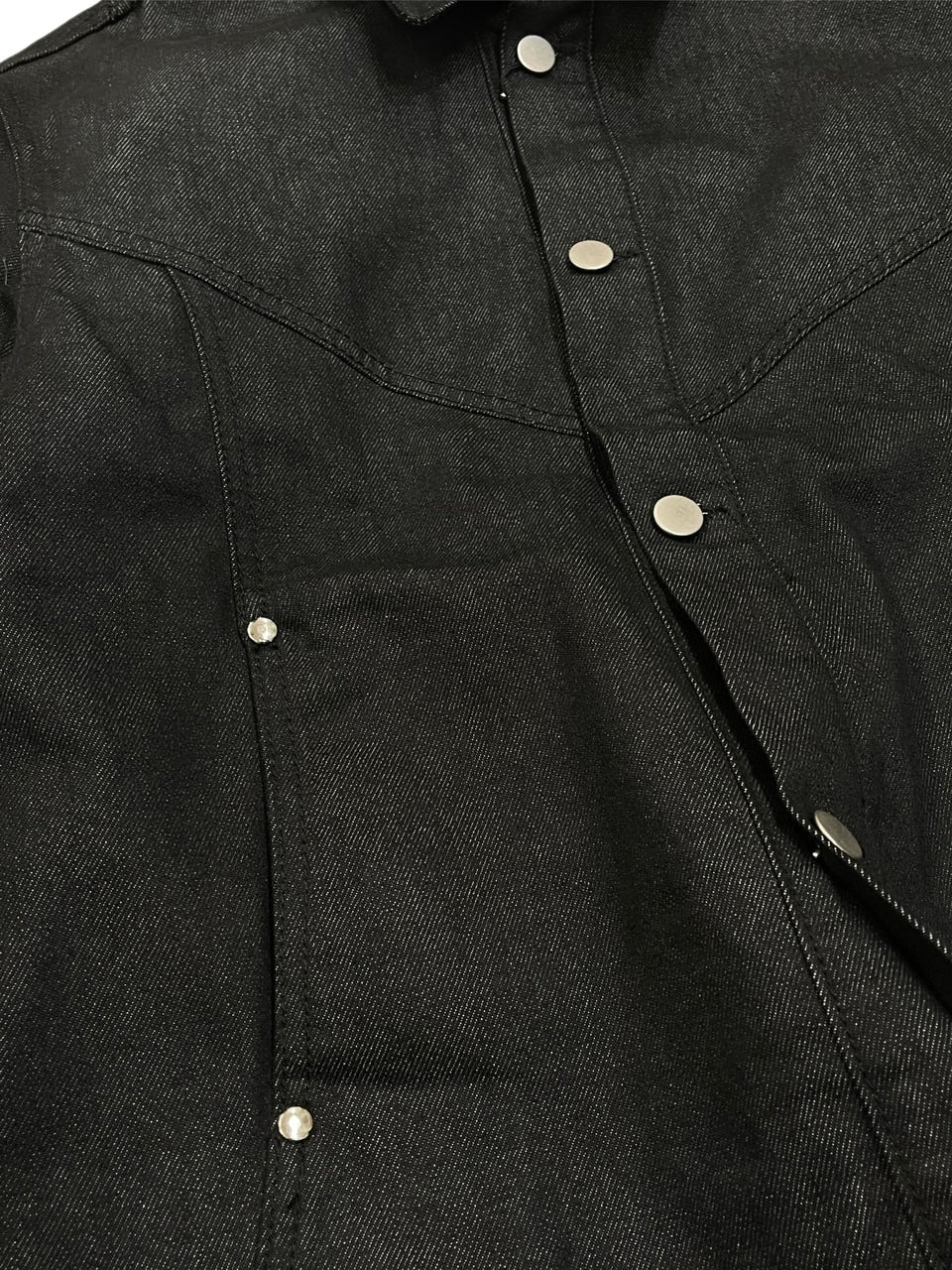 受注制【Chikashitsu +】set up design denim short jacket (2color)