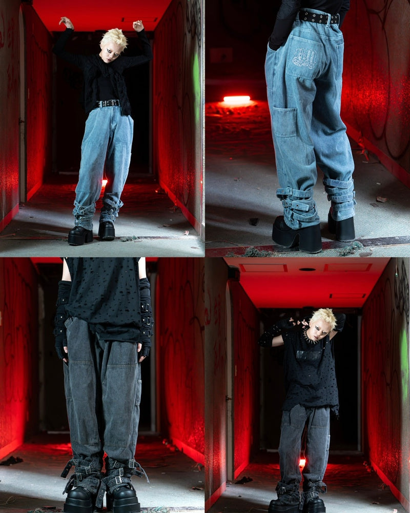 【Bizarre Maiden】belt denim pants