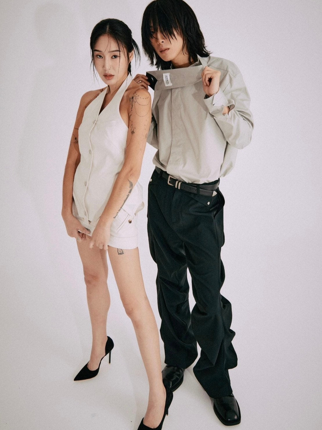 【NEWWAVEBOYS】Silhouette Tie Shirts