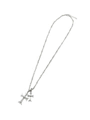 受注制【Never mind the XU】double cross necklace / 【ネバーマインドザエックスユー】ダブルクロスネックレスシルバーネックレス
