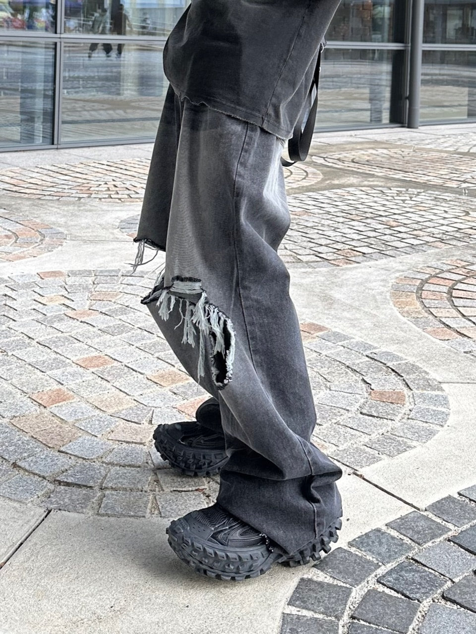 大阪店WEB限定【Chikashitsu +】vintage crash denim pants (2color)