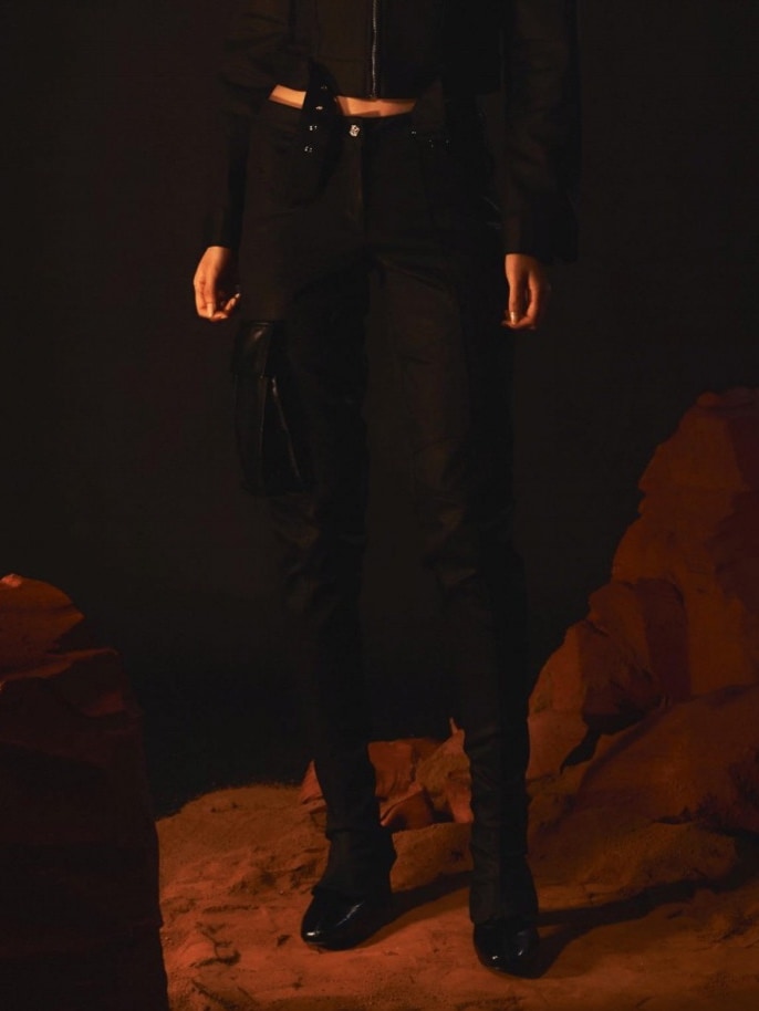 【ARTS DE BASE】Bike Zipped Coating Denim Pants (Woman)