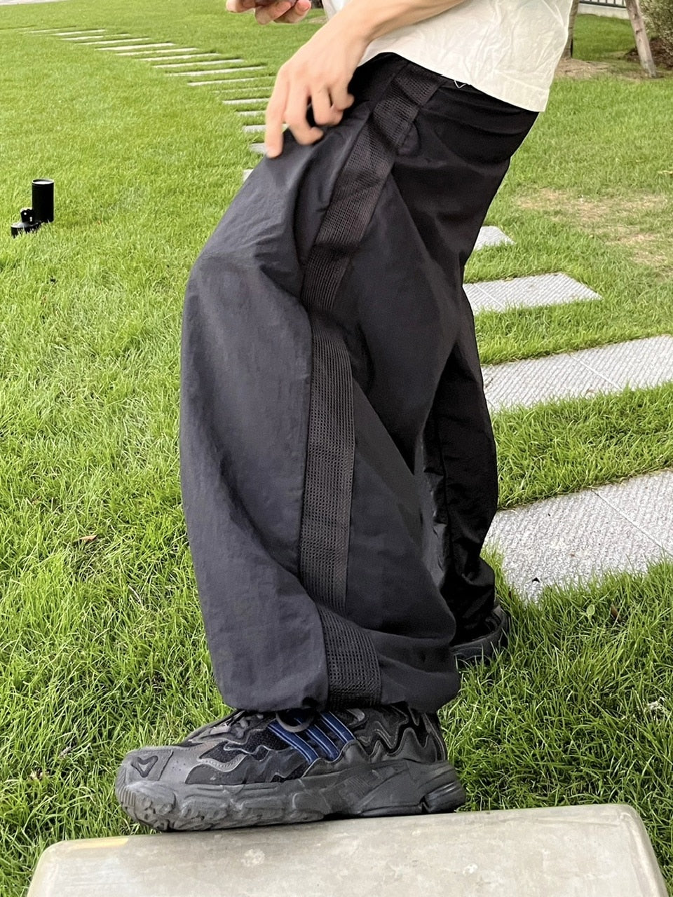 受注制【youll】mesh line wide pants (2color)