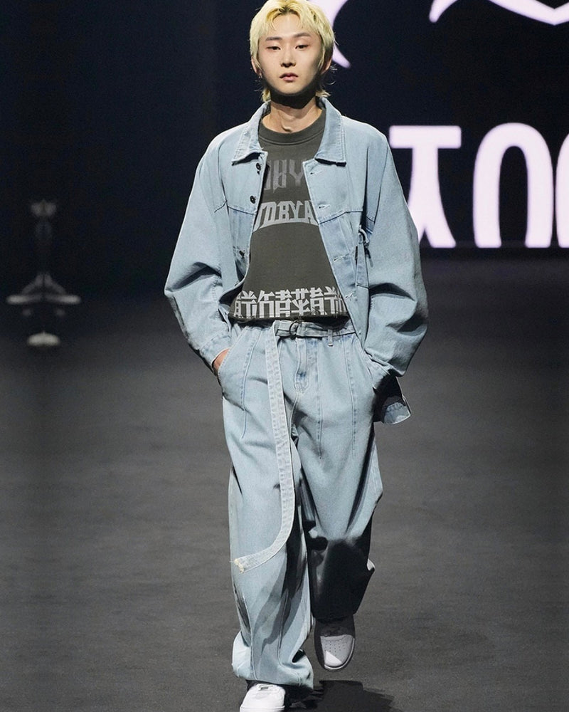 【AJOBYAJO】Batwing Oversized Denim Jacket