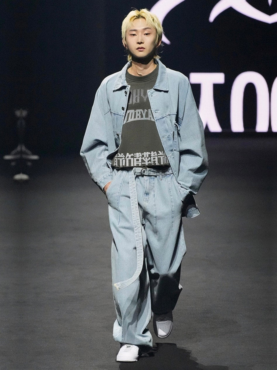 【AJOBYAJO】Batwing Oversized Denim Jacket