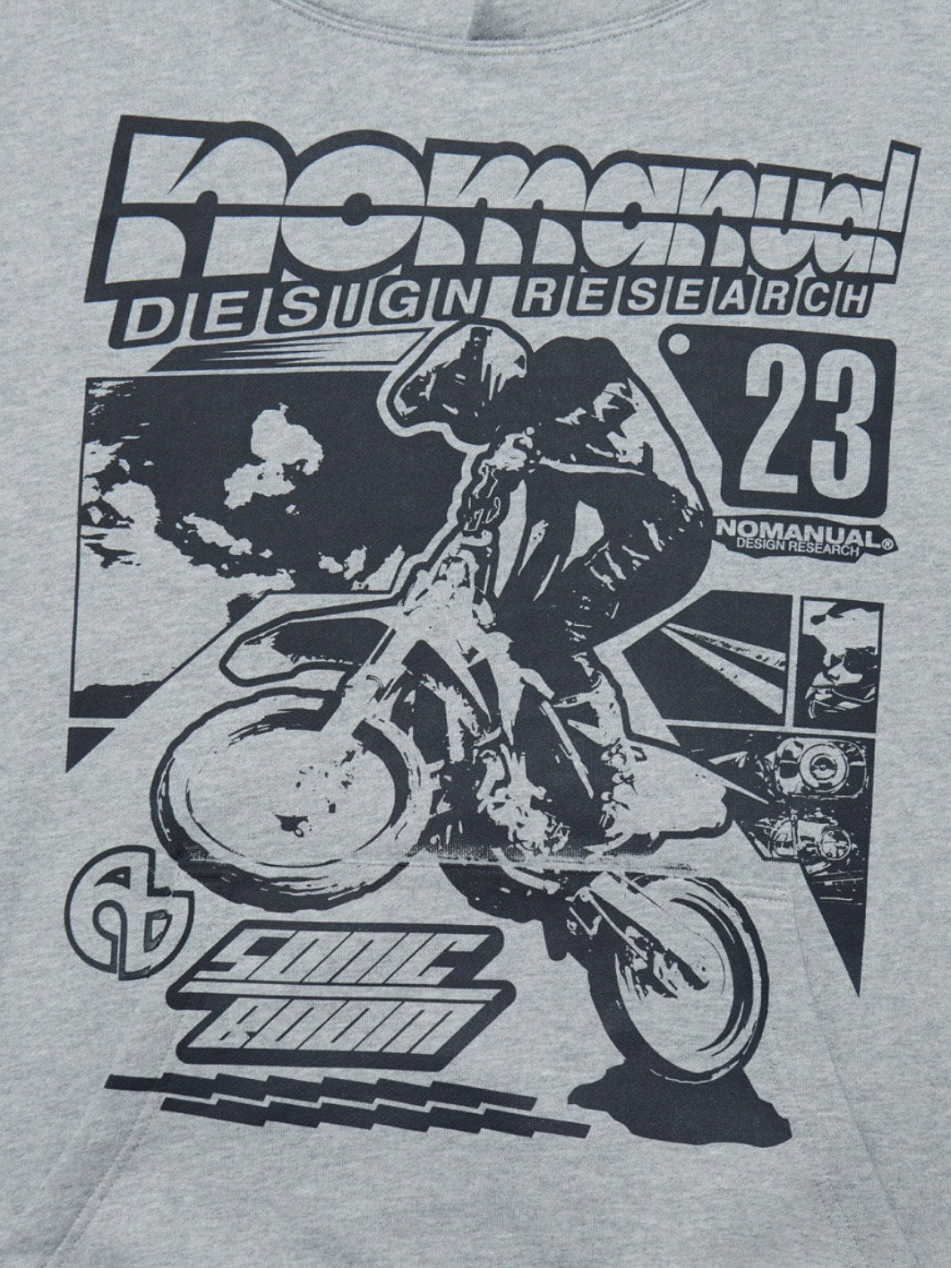 【NOMANUAL】NM AUTO HOODIE / 【ノーマニュアル】ロゴプリント長袖パーカー