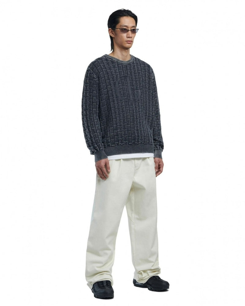【NOMANUAL】SYMBOL JACQUARD KNIT / 【ノーマニュアル】シンボルジャガード長袖ニット