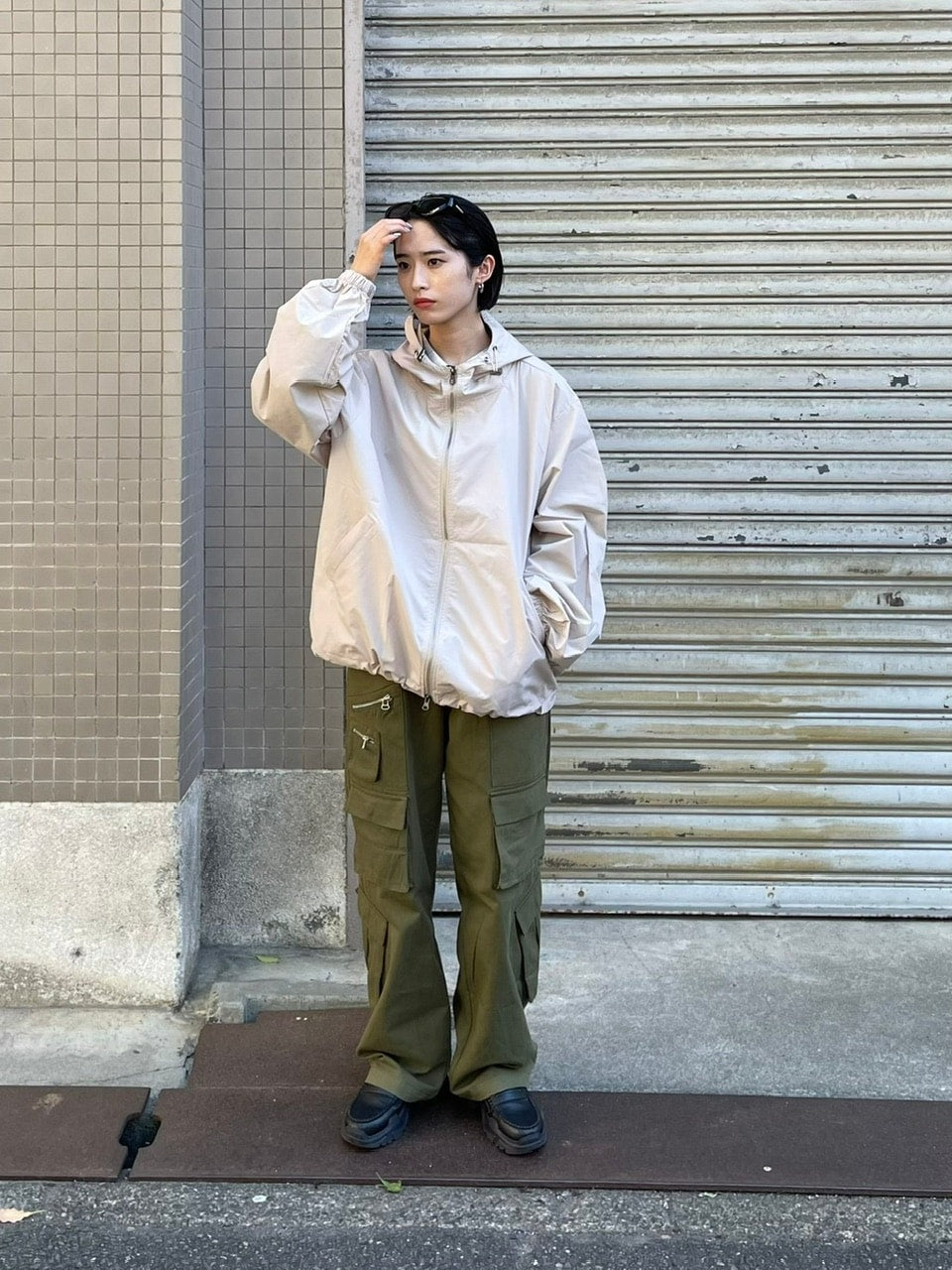 受注制【Chikashitsu +】unisex cropped hooded blouson (3color) / 【チカシツプラス】ユニセックスクロップドフード長袖ブルゾン