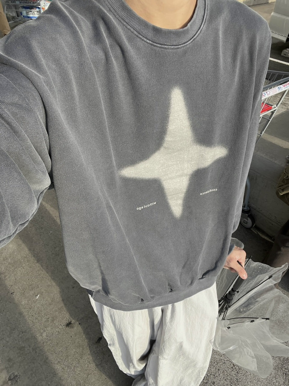 【youll】sparkle pigment sweat shirt (3color)