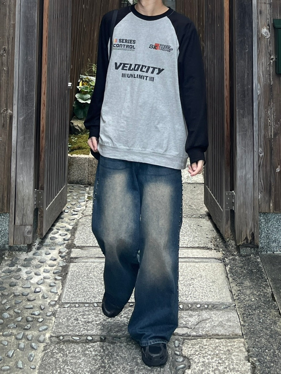 受注制【youll】velocity raglan long sleeve tee (2color)