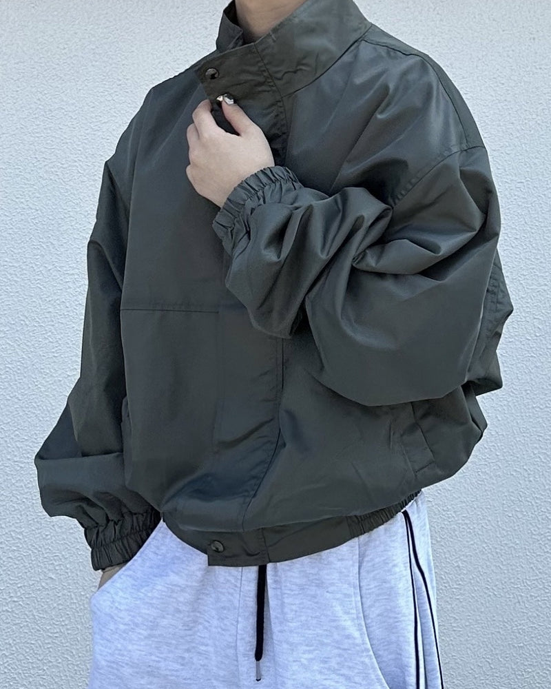 大阪店WEB限定受注制【Chikashitsu +】high neck bomber jacket (2color)