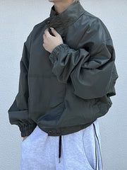 大阪店WEB限定受注制【Chikashitsu +】high neck bomber jacket (2color)