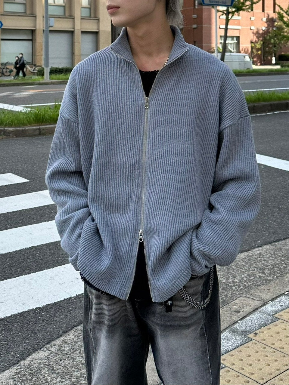 受注制【nmtc +】high neck knit cardigan (2color)