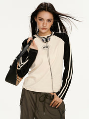 【Dpercent】Front Logo Raglan LS Tee