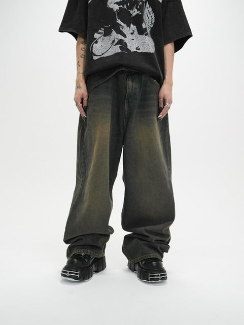 受注制【Never mind the XU】setup denim pants (2color)