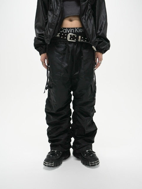 受注制【Never mind the XU】shirring jogger pants (2color)