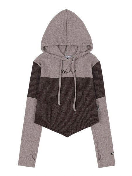 【FANCY CLUB】BOW RIBBED LAYERED HOODIE PART 1