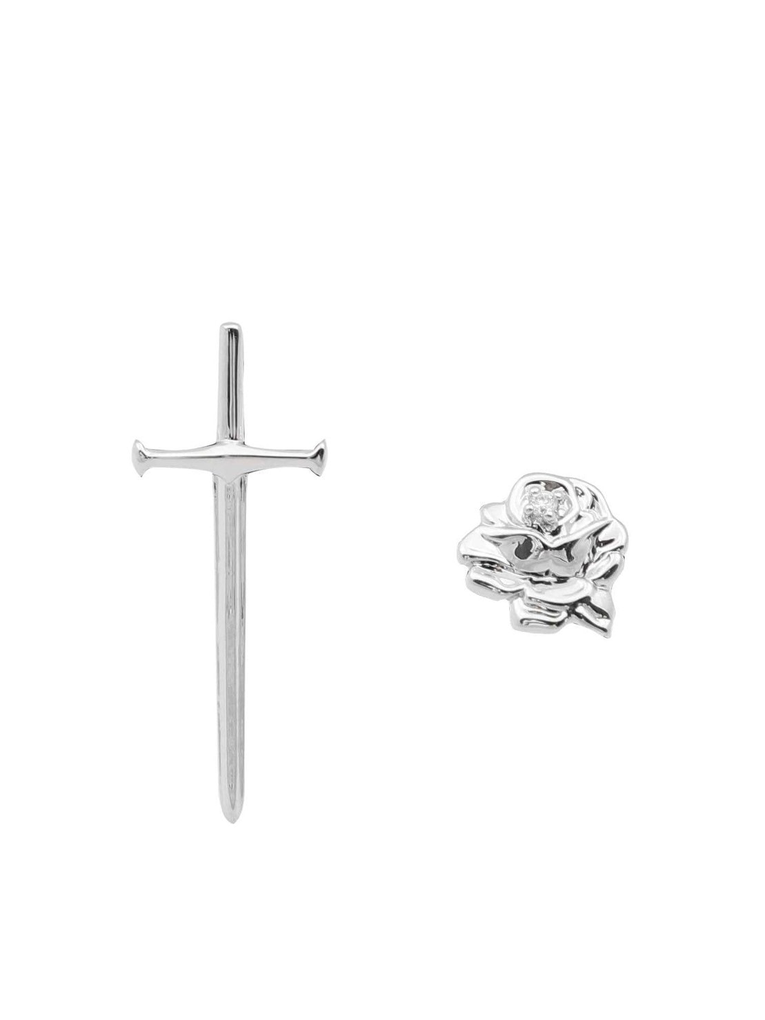 【MR. ENJOY DA MONEY】Sword and rose earrings